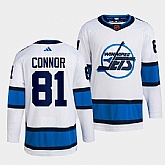 Men's Winnipeg Jets #81 Kyle Connor White 2022 Reverse Retro Stitched Jersey Dzhi,baseball caps,new era cap wholesale,wholesale hats